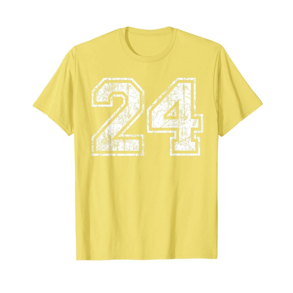 Basketball Player Jersey Number 24Distressed Gift T-Shirt